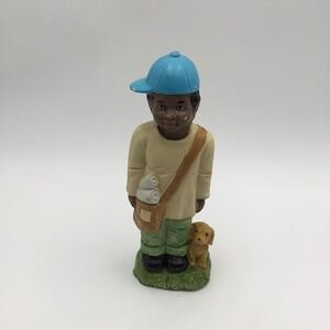 Vintage Boy Figurine With Blue Cap & Dog